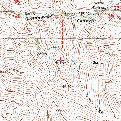 Topographic Map of South Gate Spring, NV