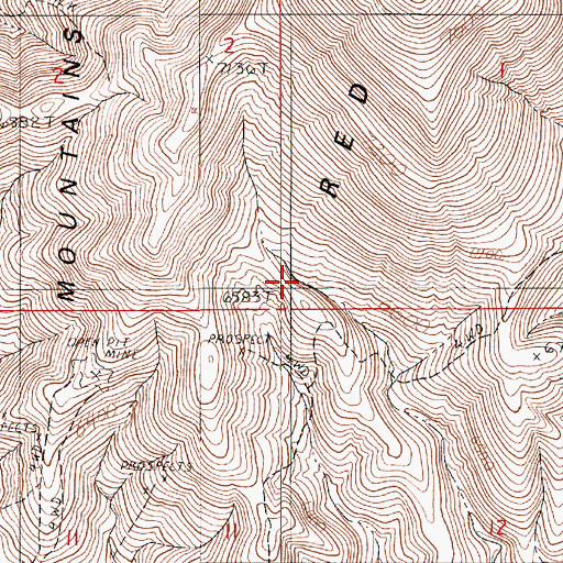 Topographic Map of Red Mountain Spring Number Four, NV