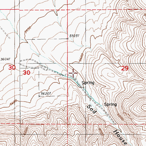 Topographic Map of Sod House Ranch, NV