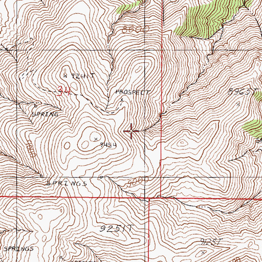 Topographic Map of Cherry Spring Number One, NV