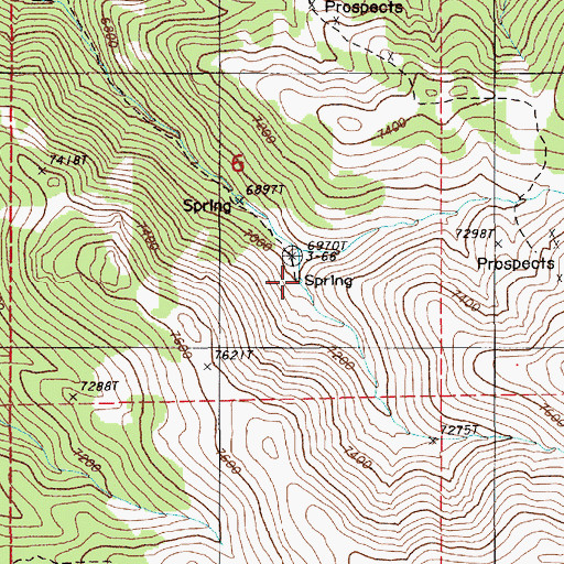Topographic Map of Spaghetti Number One Trough, NV
