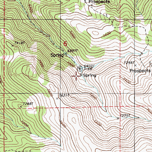 Topographic Map of Spaghetti Number One Spring, NV