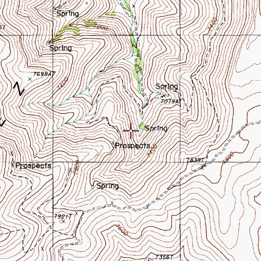 Topographic Map of Dean Spring Number Two, NV