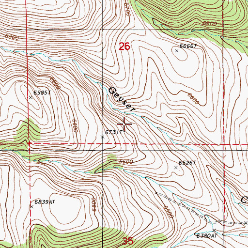 Topographic Map of Geyser Canyon Spring, NV