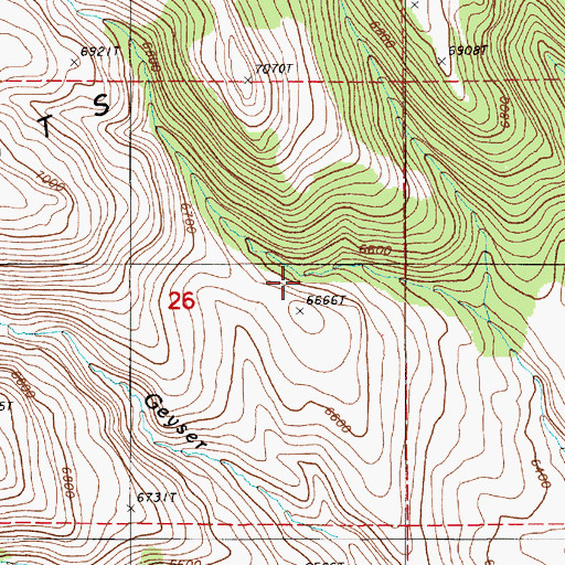 Topographic Map of Rocky Hill Spring, NV