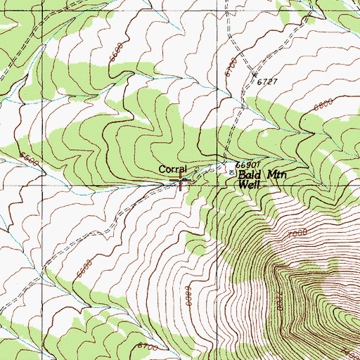 Topographic Map of Bald Mountain Spring, NV