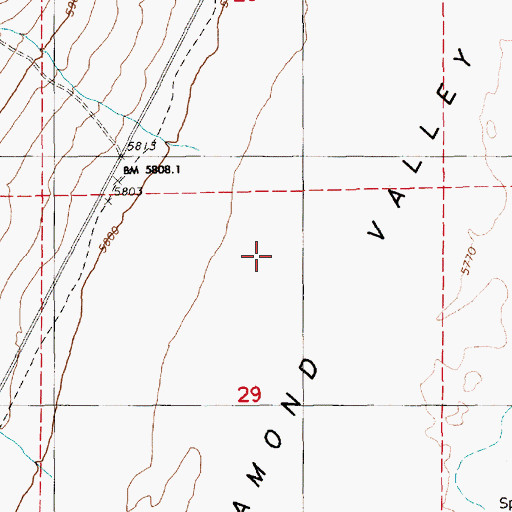 Topographic Map of Bennett Spring Number One, NV