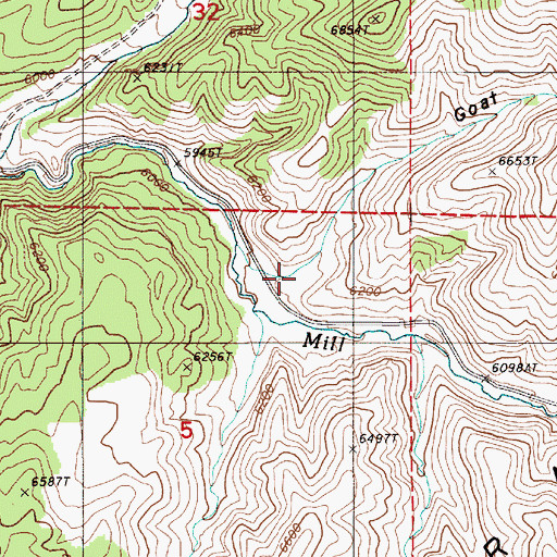 Topographic Map of Roadside Spring, NV