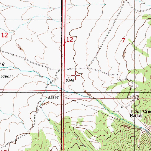 Topographic Map of Willow Spring, NV
