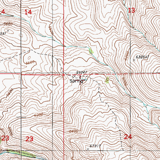 Topographic Map of Cherry Spring, NV
