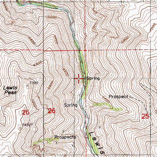 Topographic Map of Bens Spring, NV