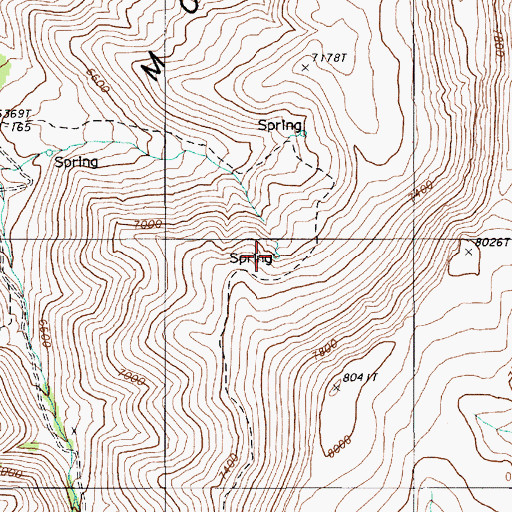 Topographic Map of Dean Spring Number One, NV