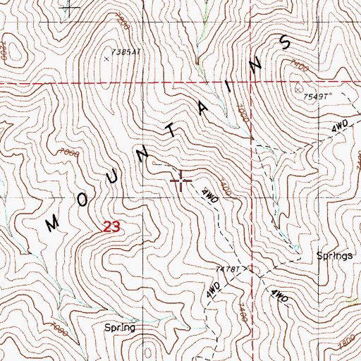 Topographic Map of Twenty Four Spring, NV