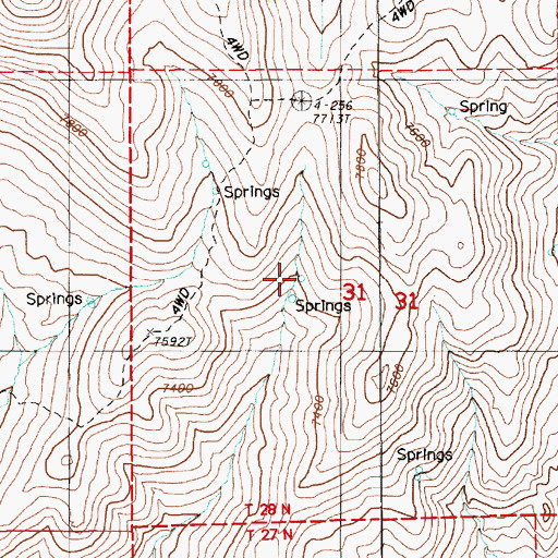 Topographic Map of Summit Spring, NV