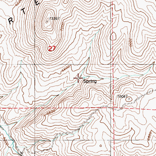 Topographic Map of Twenty Seven Spring, NV