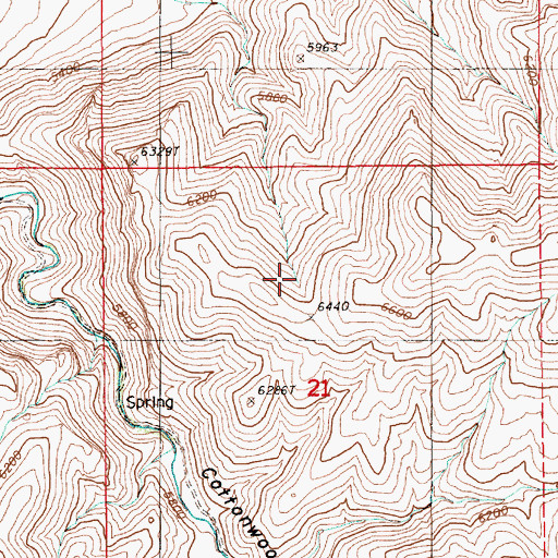 Topographic Map of Twenty One Spring, NV