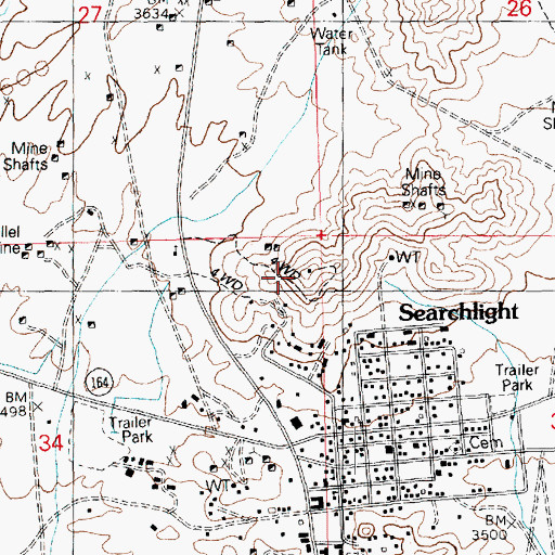 Topographic Map of Doherty Mountain, NV