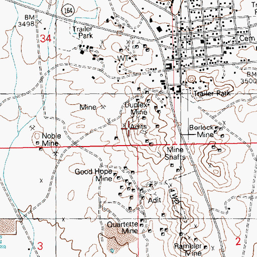 Topographic Map of Duplex Hill, NV