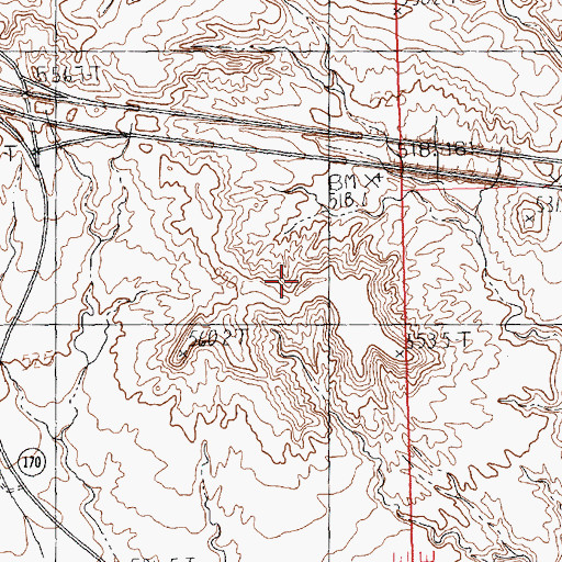 Topographic Map of Virgin Hill, NV