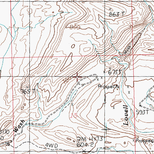 Topographic Map of West End (historical), NV