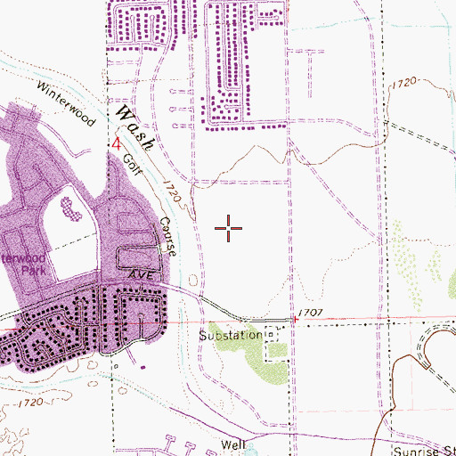 Topographic Map of Winterwood (historical), NV