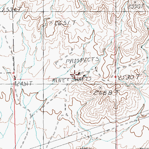 Topographic Map of Lead King Mine, NV