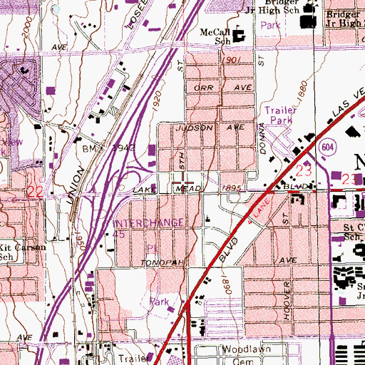 Topographic Map of Hoover City (historical), NV