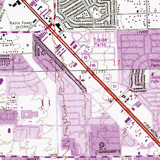 Topographic Map of Mesquite Well (historical), NV