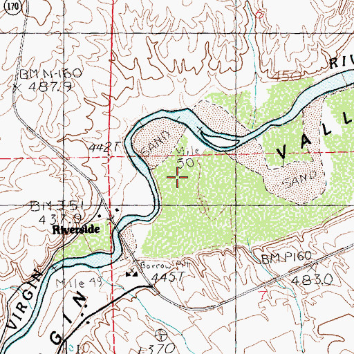 Topographic Map of Cook Bottom, NV