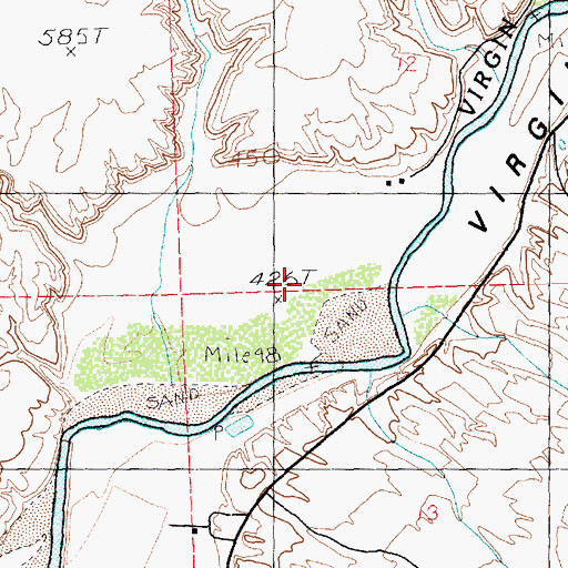 Topographic Map of Arnold Bottom, NV