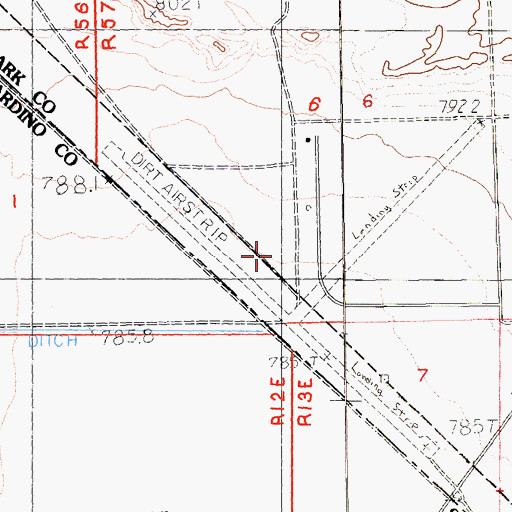 Topographic Map of Mandolin (historical), NV