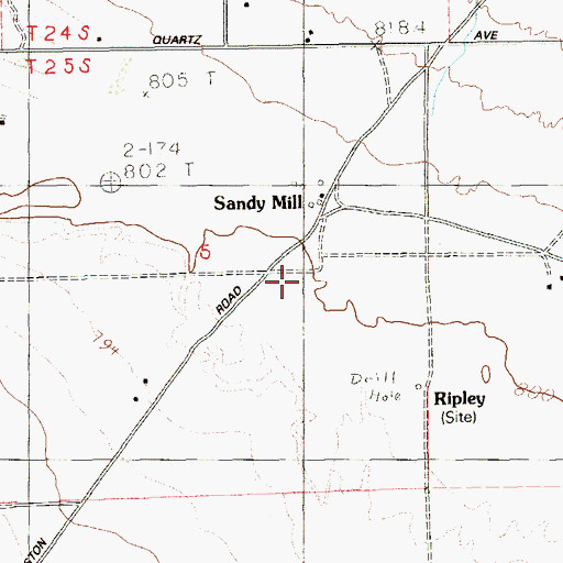 Topographic Map of Keystone Mill (historical), NV