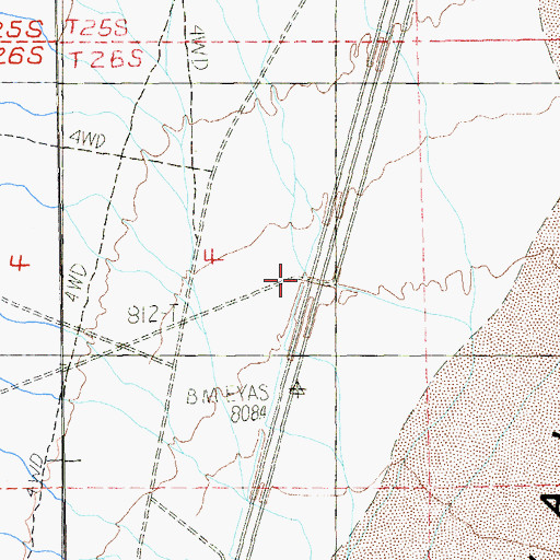 Topographic Map of Bills, NV