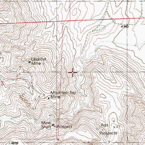 Topographic Map of New England Springs, NV