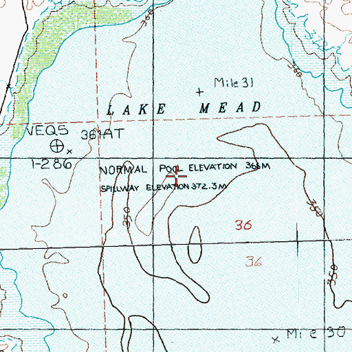Topographic Map of Long Bottom, NV