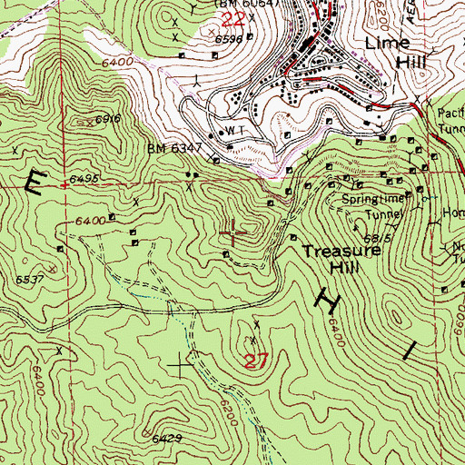 Topographic Map of Williams Hill, NV