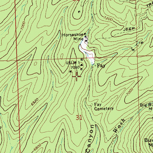 Topographic Map of Pikes Diggings (historical), NV