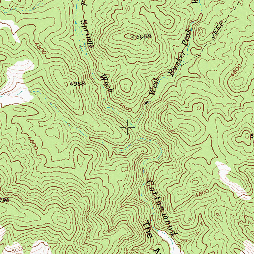 Topographic Map of Purgatory Hole Canyon, NV