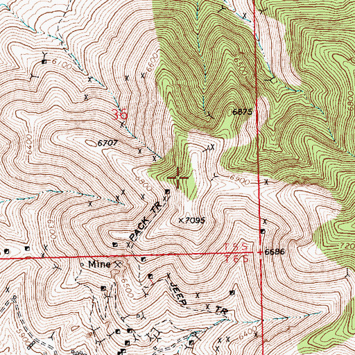Topographic Map of Lookout Mountain, NV