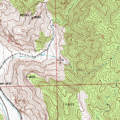 Topographic Map of Cottonwood Springs, NV