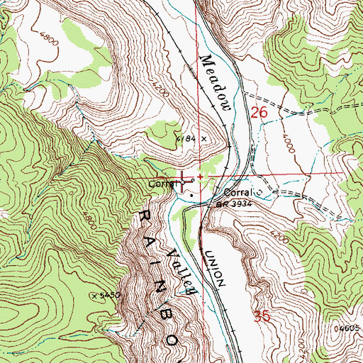 Topographic Map of Elliott Ranch, NV