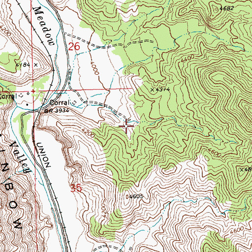 Topographic Map of Kaolin Mine, NV