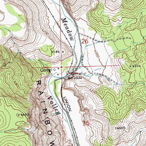 Topographic Map of Kaolin Spur (historical), NV