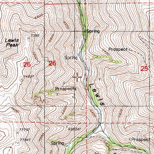 Topographic Map of Middletown (historical), NV