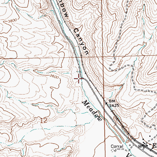 Topographic Map of Crow Corral, NV