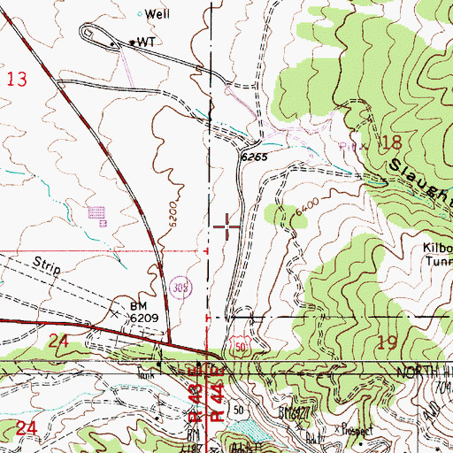 Topographic Map of Keystone Mill (historical), NV