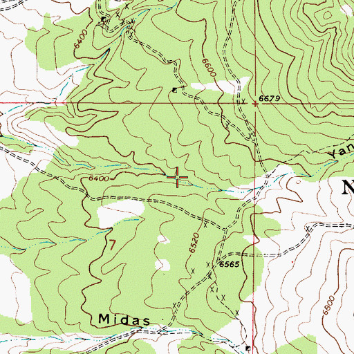 Topographic Map of Hattie Mill (historical), NV