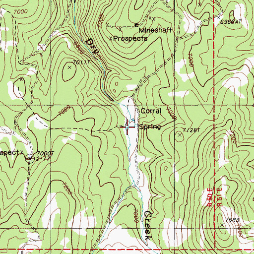 Topographic Map of Lower Dry Creek Spring, NV