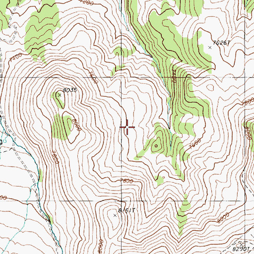 Topographic Map of Upper Dry Creek Spring, NV