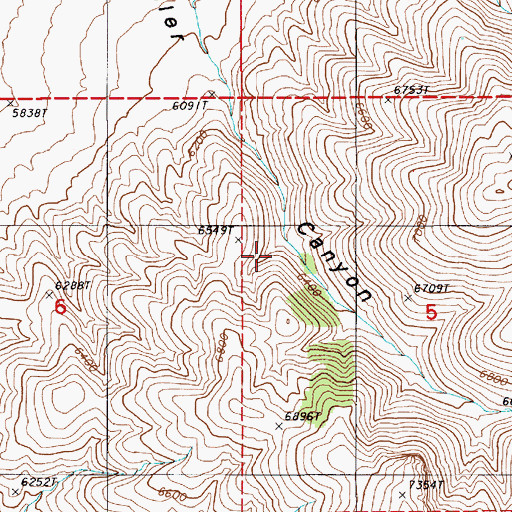 Topographic Map of Hiller Springs, NV